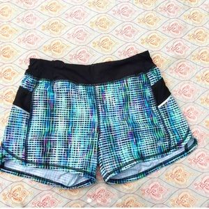 XL Girls/Kids Athleta Cyber Criss Cross Plaid Athletic Shorts